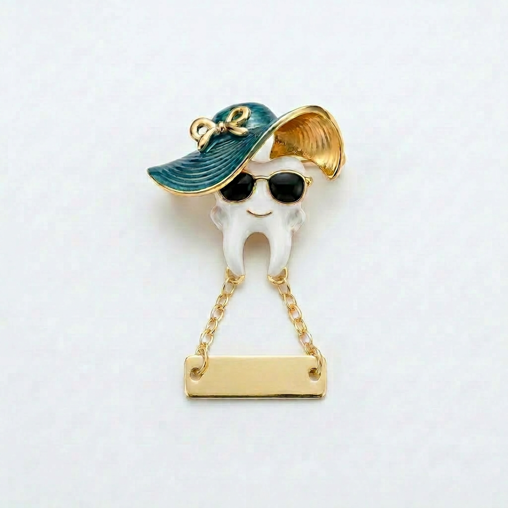 Şapkalı Diş Broş Kişiselleştirilebilir